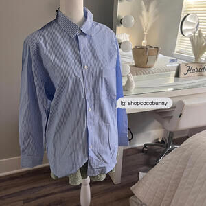 zara striped button down oxford shirt